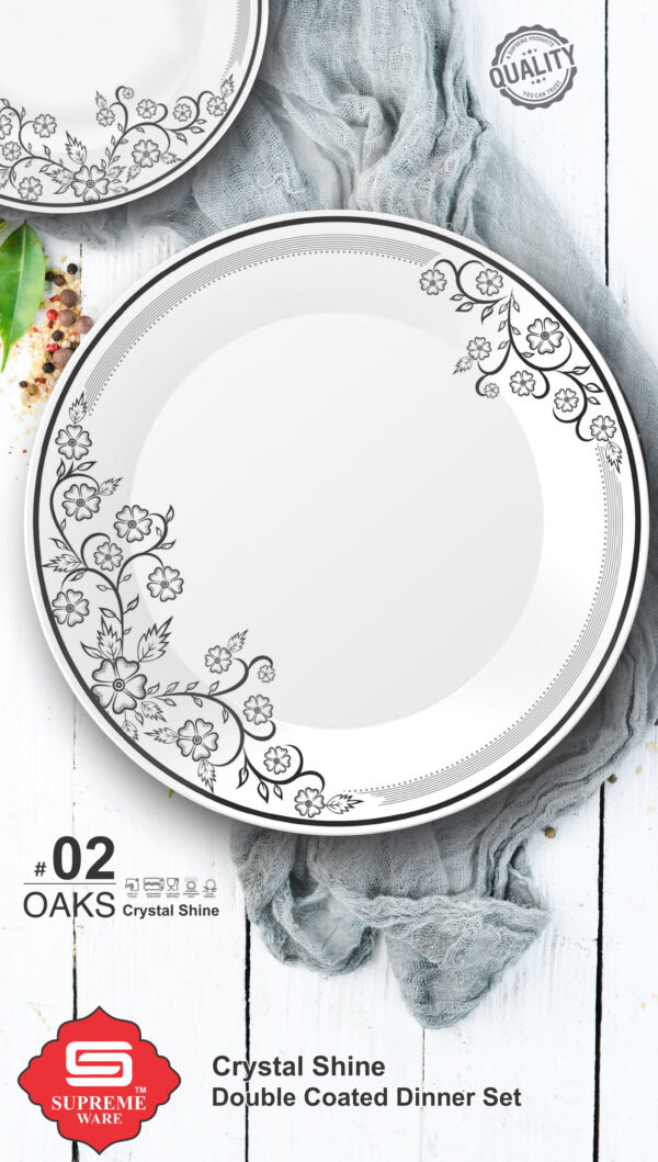 Melamine Dinner Set | Oaks Dinner (2) | Elegant, Durable, Heat-Resistant Plates & Bowls | Unbreakable, Lightweight, Premium Quality Dinnerware