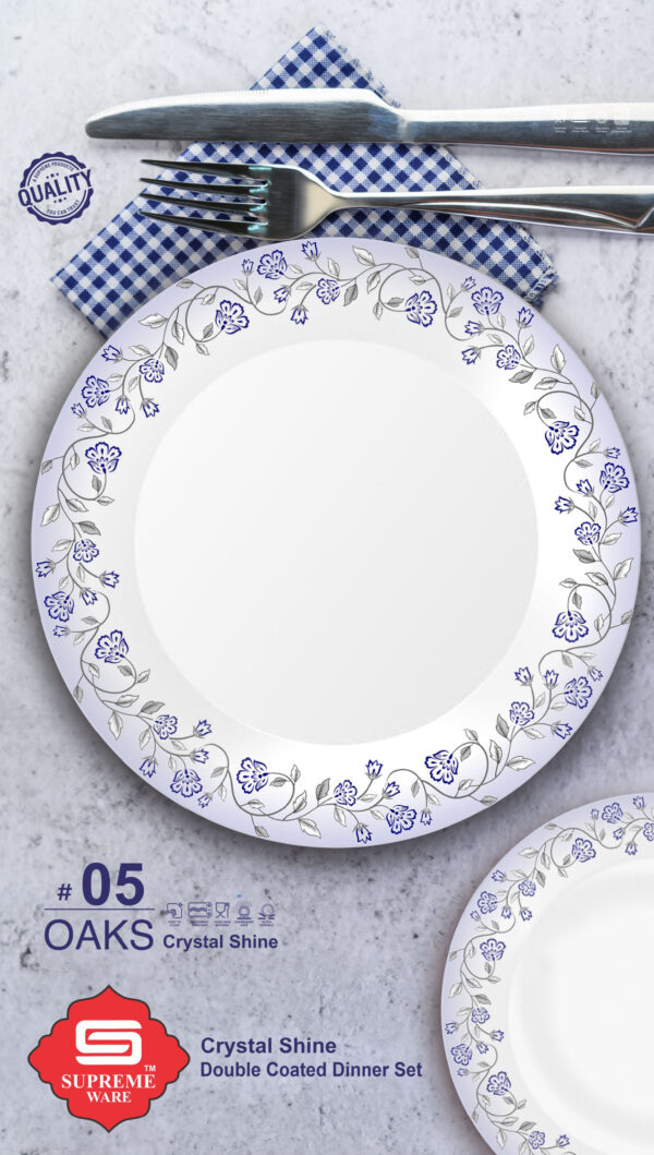 Melamine Dinner Set | Oaks Dinner (5) | Elegant, Durable, Heat-Resistant Plates & Bowls | Unbreakable, Lightweight, Premium Quality Dinnerware