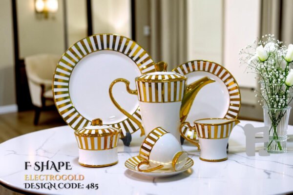 24-Piece Tea Set Electro Gold F485 | High-Quality Elegant Tea Crockery