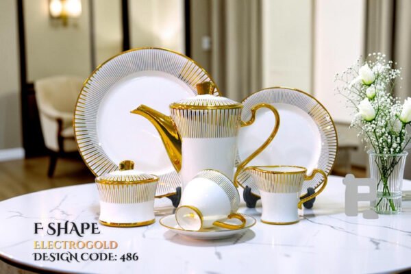 24-Piece Tea Set Electro Gold F485 | High-Quality Elegant Tea Crockery