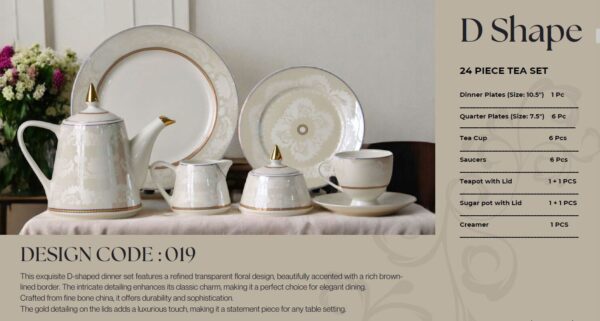 24-Piece Tea Set (D019) High-Quality Elegant Tea Crockery (1)
