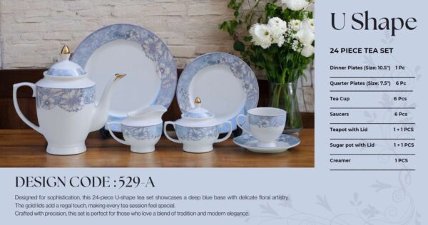 61 Pc Bone China Dinner Set (U529A) | High-Quality, Stylish, Premium Crockery
