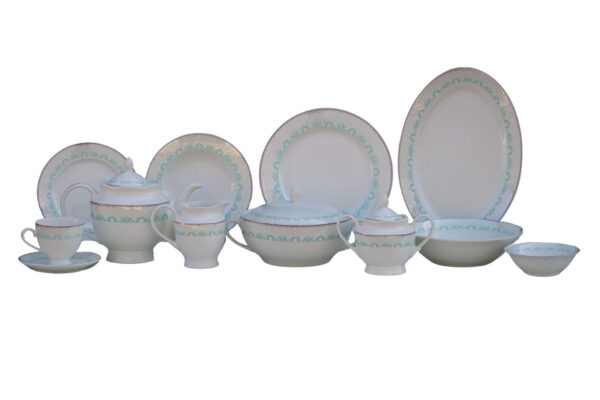 61 Pc Bone China Dinner Set (A050) | High-Quality, Stylish, Premium Crockery