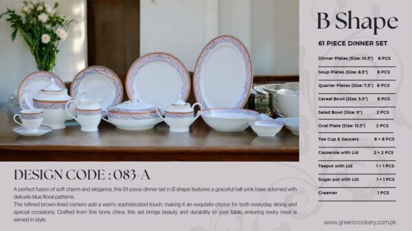 61 Pc Bone China Dinner Set (B083A) High-Quality, Stylish, Premium Crockery (1)