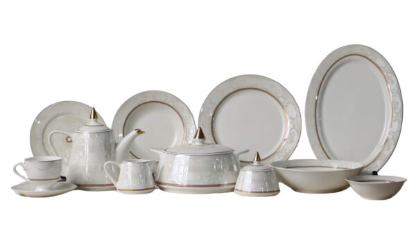 61 Pc Bone China Dinner Set (D019) High-Quality, Stylish, Premium Crockery (1)