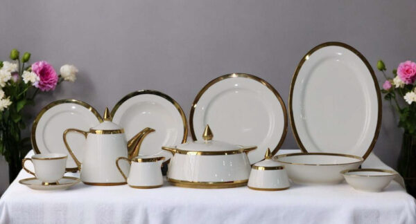 61 Pc Bone China Dinner Set Electro Gold (D004) High-Quality, Stylish, Premium Crockery (2)