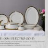 61 Pc Bone China Dinner Set Electro Gold (D004) High-Quality, Stylish, Premium Crockery (2)