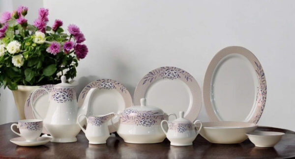 61 Pc Bone China Dinner Set (A050) | High-Quality, Stylish, Premium Crockery