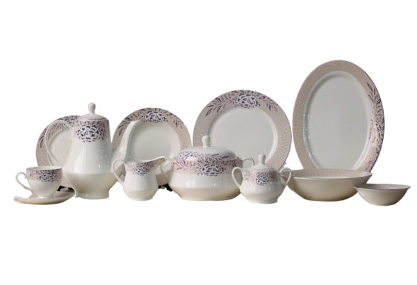 61 Pc Bone China Dinner Set (A050) | High-Quality, Stylish, Premium Crockery