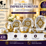 72 Pc Bone China Dinner Set (A438) – Premium Quality, Stylish & Elegant Dinnerware