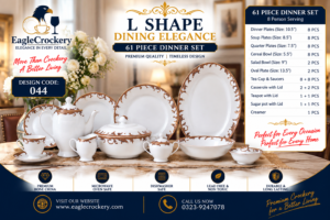 61 Pc Bone China Dinner Set (L044) – Premium Quality, Stylish & Elegant Dinnerware