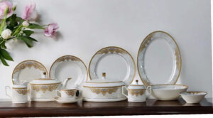 61 Pc Bone China Dinner Set (G003) | High-Quality, Stylish, Premium Crockery