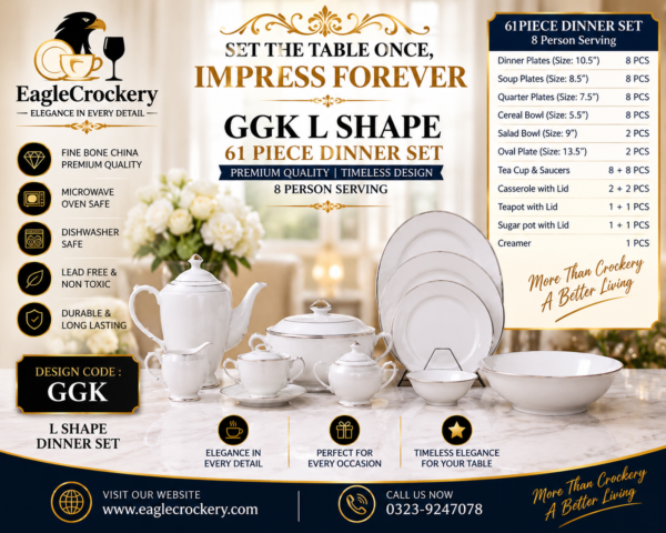 61 Pc Bone China Dinner Set (GGK L)