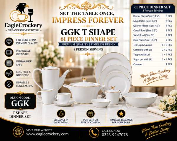 61 Pc Bone China Dinner Set (TGGK)