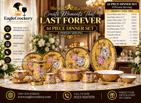 61 Pc Bone China Dinner Set (I483)
