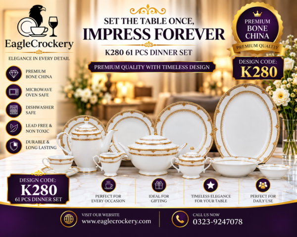 61 Pc Bone China Dinner Set K280
