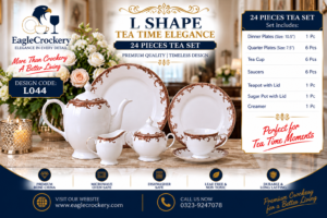 24-Piece Tea Set Electro Gold L044– Luxury Premium Tea Crockery