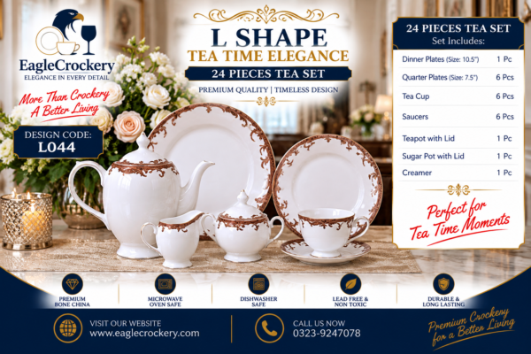 24-Piece Tea Set Electro Gold L044– Luxury Premium Tea Crockery