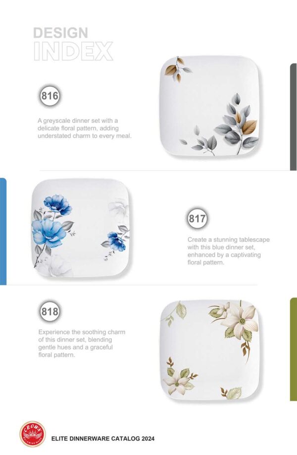 Melamine Dinner Set (815) Elegant, Durable, Heat-Resistant Plates & Bowls Unbreakable, Lightweight, Premium Quality Dinnerware
