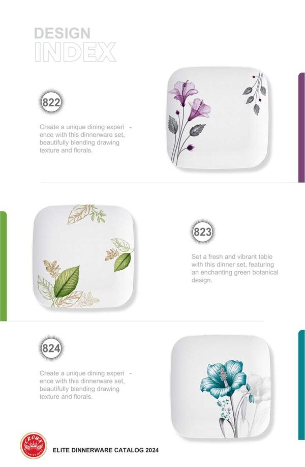 Melamine Dinner Set (815) Elegant, Durable, Heat-Resistant Plates & Bowls Unbreakable, Lightweight, Premium Quality Dinnerware