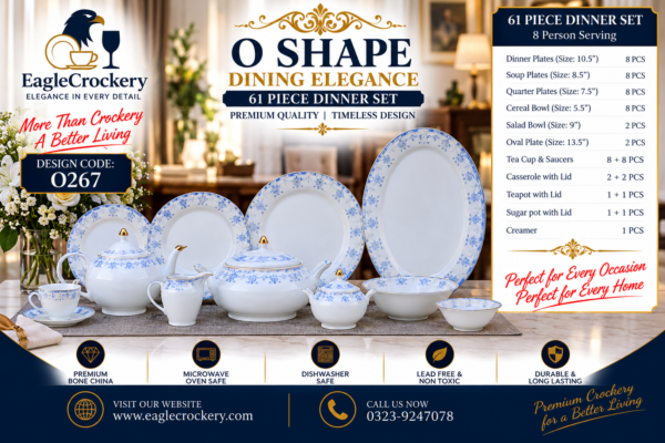 61 Pc Bone China Dinner Set (O267)