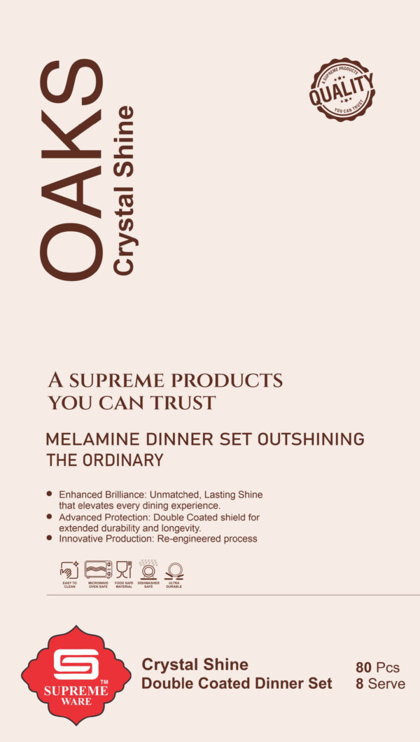 Melamine Dinner Set | Oaks Dinner (1) | Elegant, Durable, Heat-Resistant Plates & Bowls | Unbreakable, Lightweight, Premium Quality Dinnerware