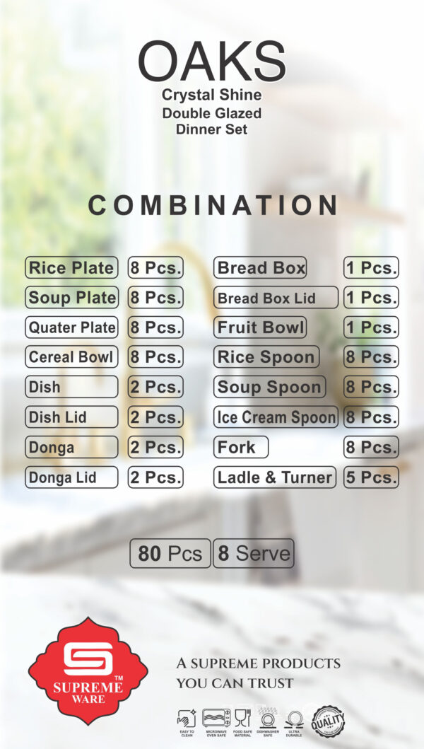 Melamine Dinner Set | Oaks Dinner (1) | Elegant, Durable, Heat-Resistant Plates & Bowls | Unbreakable, Lightweight, Premium Quality Dinnerware