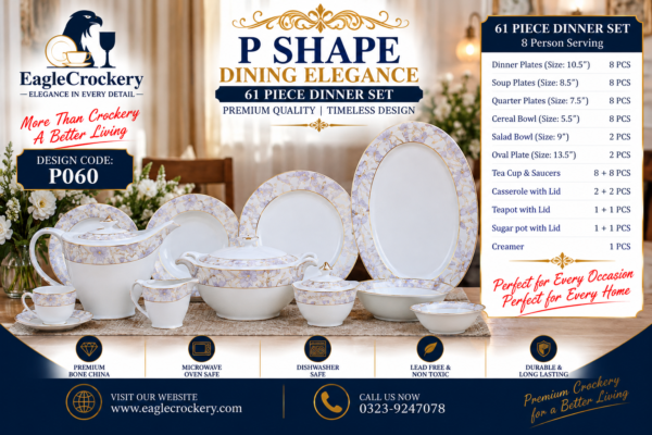61 Pc Bone China Dinner Set (P060)