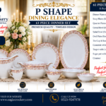 61 Pc Bone China Dinner Set (P074) – Premium Quality, Stylish & Elegant Dinnerware
