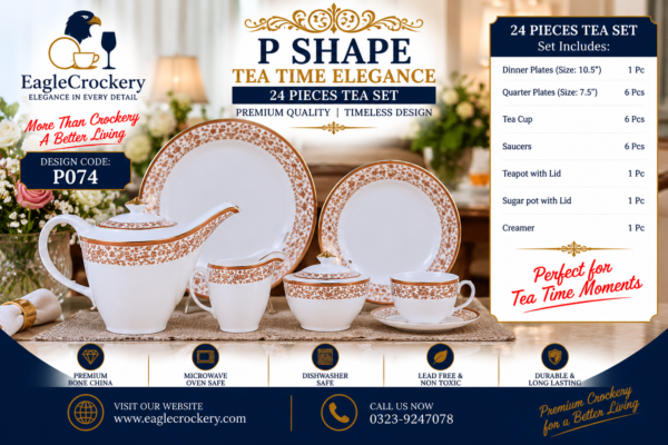 24-Piece Tea Set Electro Gold P074– Luxury Premium Tea Crockery
