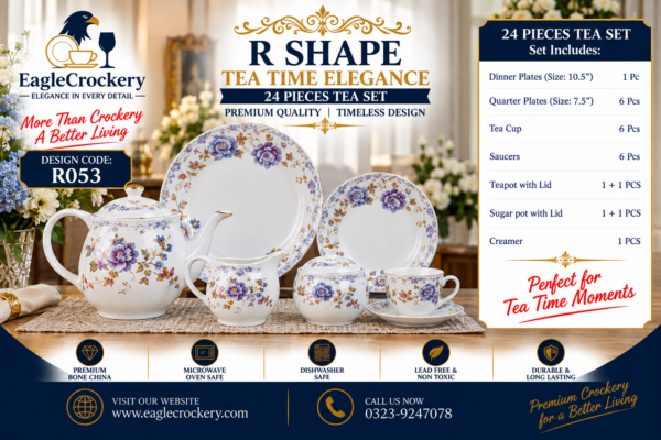 24-Piece Tea Set Electro Gold R053– Luxury Premium Tea Crockery