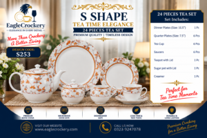 24-Piece Tea Set Electro Gold S253– Luxury Premium Tea Crockery