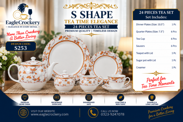 24-Piece Tea Set Electro Gold S253– Luxury Premium Tea Crockery