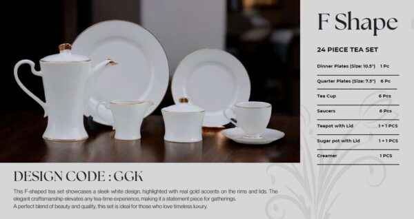 24-Piece Tea Set (FGGk) | High-Quality Elegant Tea Crockery
