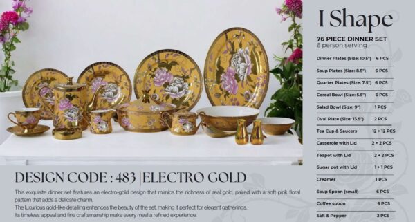 61 Pc Bone China Dinner Set (I483) | High-Quality, Stylish, Premium Crockery