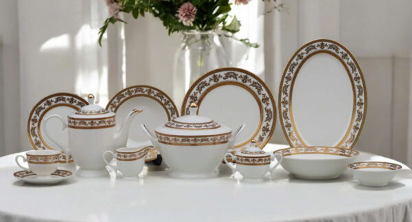 76 Pc Dinner Set Electro Gold (K215) | High-Quality, Stylish, Premium Crockery