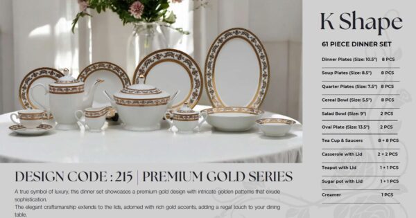 76 Pc Dinner Set Electro Gold (K215) | High-Quality, Stylish, Premium Crockery