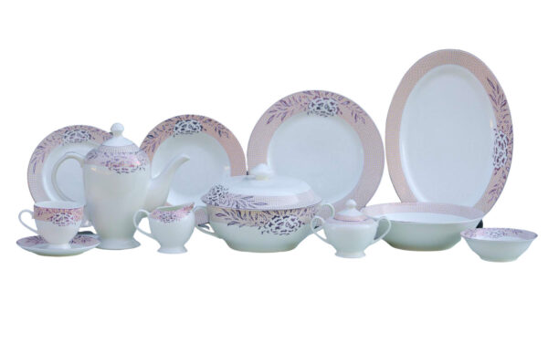 61 Pc Bone China Dinner Set (L050) | High-Quality, Stylish, Premium Crockery