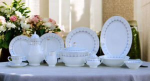 61 Pc Bone China Dinner Set (M063) | High-Quality, Stylish, Premium Crockery