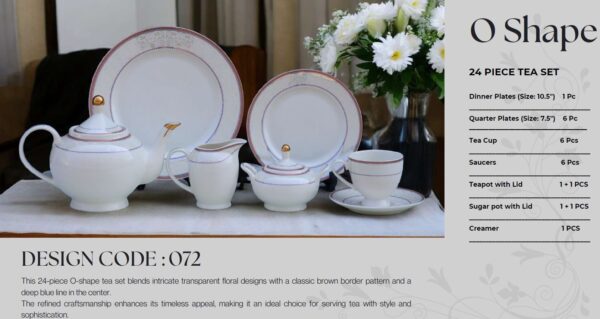 61 Pc Bone China Dinner Set (O072) | High-Quality, Stylish, Premium Crockery