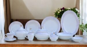 61 Pc Bone China Dinner Set (O206) | High-Quality, Stylish, Premium Crockery