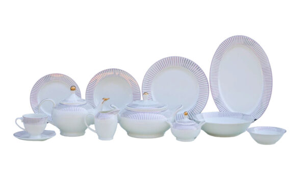 61 Pc Bone China Dinner Set (O206) | High-Quality, Stylish, Premium Crockery
