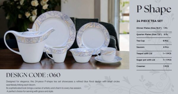 61 Pc Bone China Dinner Set (P060) | High-Quality, Stylish, Premium Crockery