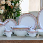 61 Pc Bone China Dinner Set (P074) | High-Quality, Stylish, Premium Crockery
