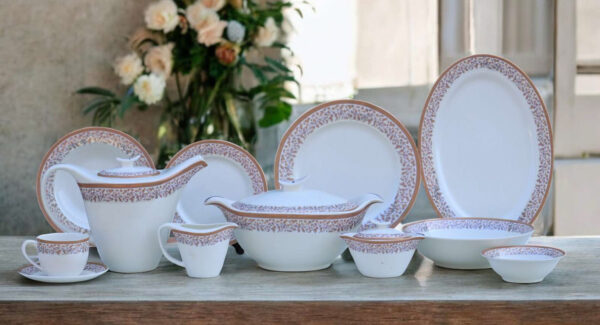 61 Pc Bone China Dinner Set (P074) | High-Quality, Stylish, Premium Crockery