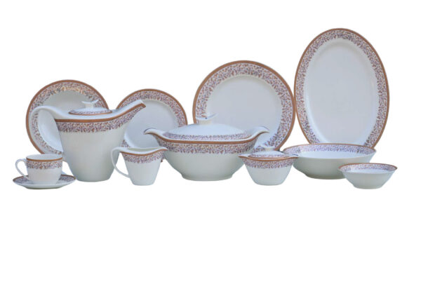 61 Pc Bone China Dinner Set (P074) | High-Quality, Stylish, Premium Crockery