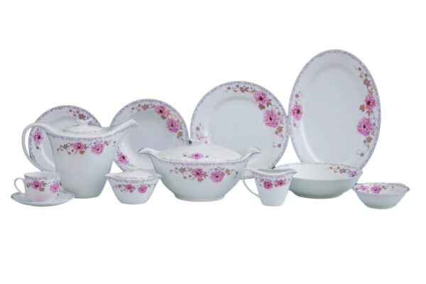 61 Pc Bone China Dinner Set (P092) | High-Quality, Stylish, Premium Crockery