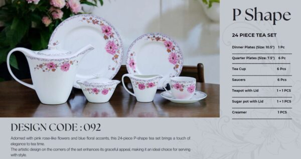 61 Pc Bone China Dinner Set (P092) | High-Quality, Stylish, Premium Crockery