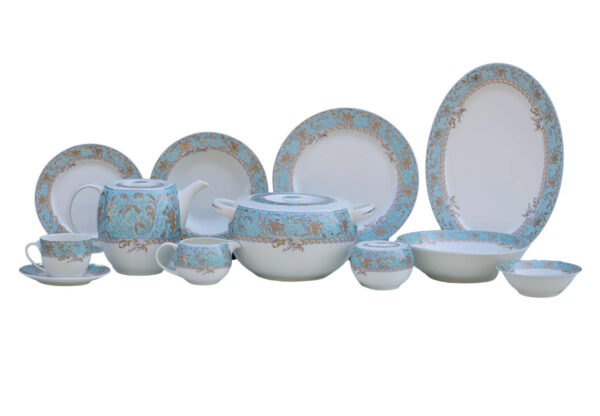 61 Pc Bone China Dinner Set (S010A) | High-Quality, Stylish, Premium Crockery