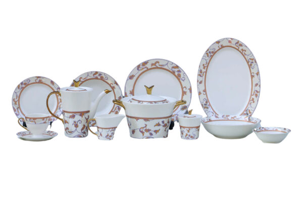 61 Pc Bone China Dinner Set (T253) | High-Quality, Stylish, Premium Crockery
